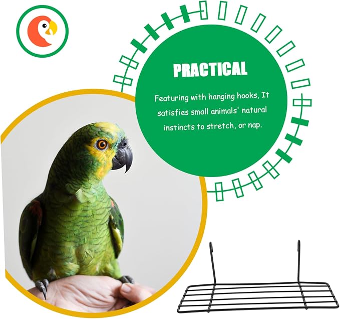 Alipis 1pc Iron Wall Shelf for Parrots Sturdy Hanging Frame Easy to Install Bird Perch Black Practical Wall Decoration for Small Pets and Plant Display