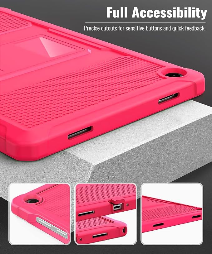 MoKo Shockproof Case Fit Samsung Galaxy Tab A11+ Plus/ A9+ 11 Inch | Full Body Rugged Stand Back Cover with Built-in Screen Protector for Galaxy Tab A11+/ A9+ Tablet, Paradise Pink