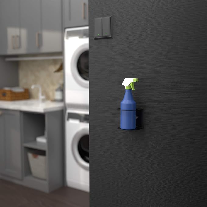 All-Purpose Spray Bottle Holder | Easy Install Wall Mount - Hardware Included | Heavy-Duty Powder Coated Steel Storage Rack for Garage And Home | Craft Workspace Paint Bottle Organizer USA Made