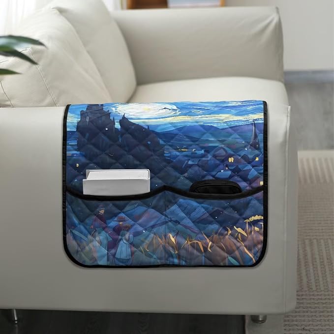 Oil Painting Sofa Armrest Cover Anti-Stain Dustproof Armchair Slipcovers Sofa Arm Cover, Removable Washable Stretch Armchair Slipcovers Universal Stylish Couch Covers