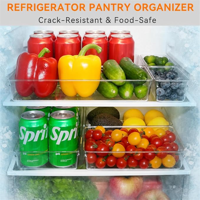 12 Pack Large Clear Plastic Drawer Organizer Trays | MULTI-USE Acrylic Drawer Storage for Kitchen, Bathroom, Makeup, Office, School, Undies | College Dorm Room, Home Apartment Essentials
