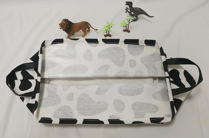 Baby Storage Basket Nursery Box Laundry Hamper Organization Bins for Toys and Clothes with Handles (Cow)