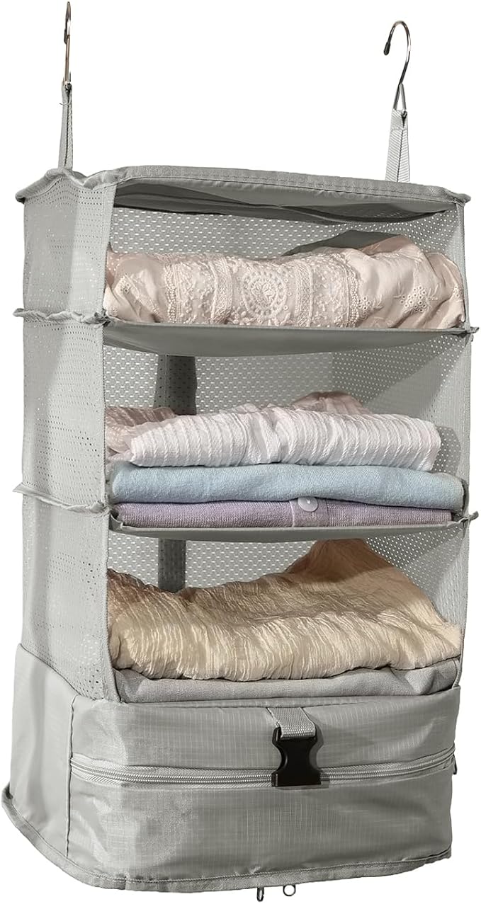 TABITORA Portable Hanging Travel Shelves Bag Packing Cube Organizer Suitcase Storage Large Capacity