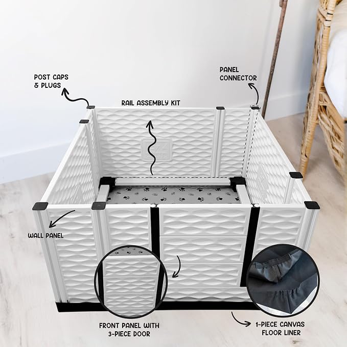 EZclassic 48x48x28 in Whelping Box for Breeders, Durable & Portable | Tall 48x48x28 breeder whelping box with high walls, durable customizable panels, quick setup, and easy cleaning
