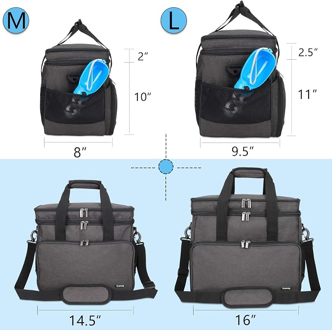 Teamoy 2 Layer Dog Travel Bag, Pet Supplies Weekend Tote Organizer, Black | Large Dog Bag for Supplies with 2 Silicone Collapsible Bowls, 2 Food Carriers, 1 Water-Resistant Placemat