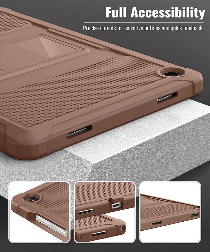 MoKo Shockproof Case Fit Samsung Galaxy Tab A11+ Plus/ A9+ 11 Inch | with Screen Protector, Heavy Duty Shockproof Protective Case, Bright Brown