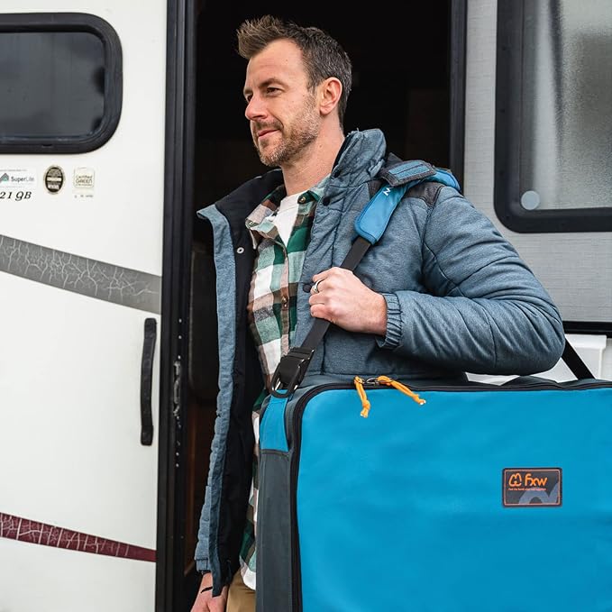 FXW Dog Playpen Storage Bag, Designed for RV Trips, Blue, 1 Pack | Fits FXW Pens Only(32" H 8 Panels & 9 Stakes), Comfortable Carry, Neat Storage, Wear-Resistant, Patented
