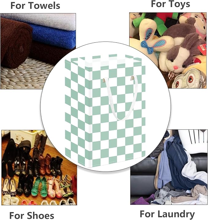 MAIZMZ Sage Green Foldable Laundry Basket 75L Kids Hamper Girls Storage Bins Waterproof Toys Organizer Large Canvas for Home/Dorm/Kitchen/Pet/Office/Closet/Shelf/Living Room Decor Gift Baskets