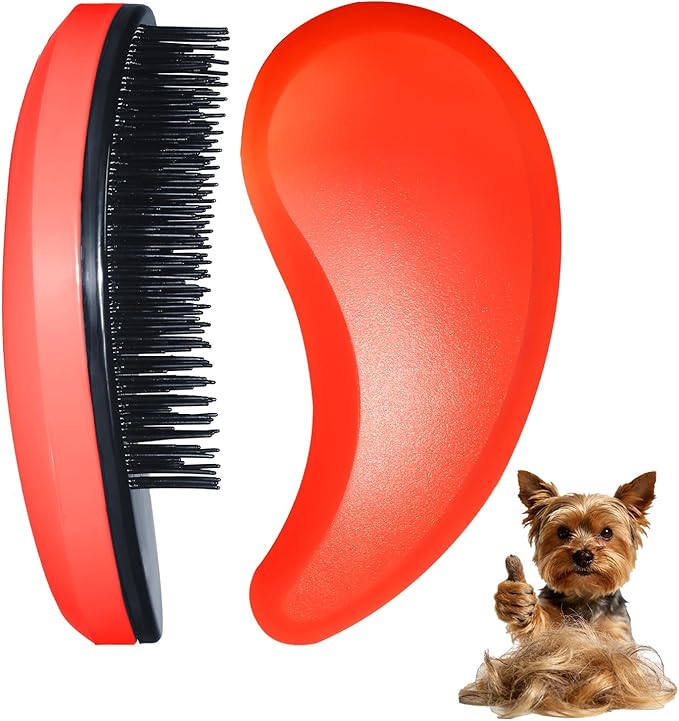 Small Dog Brush - Puppy Hair Brush- Grooming Tool for Teddy, Yorkies, Maltese, Shih Tzu, Chihuahua (Orange)