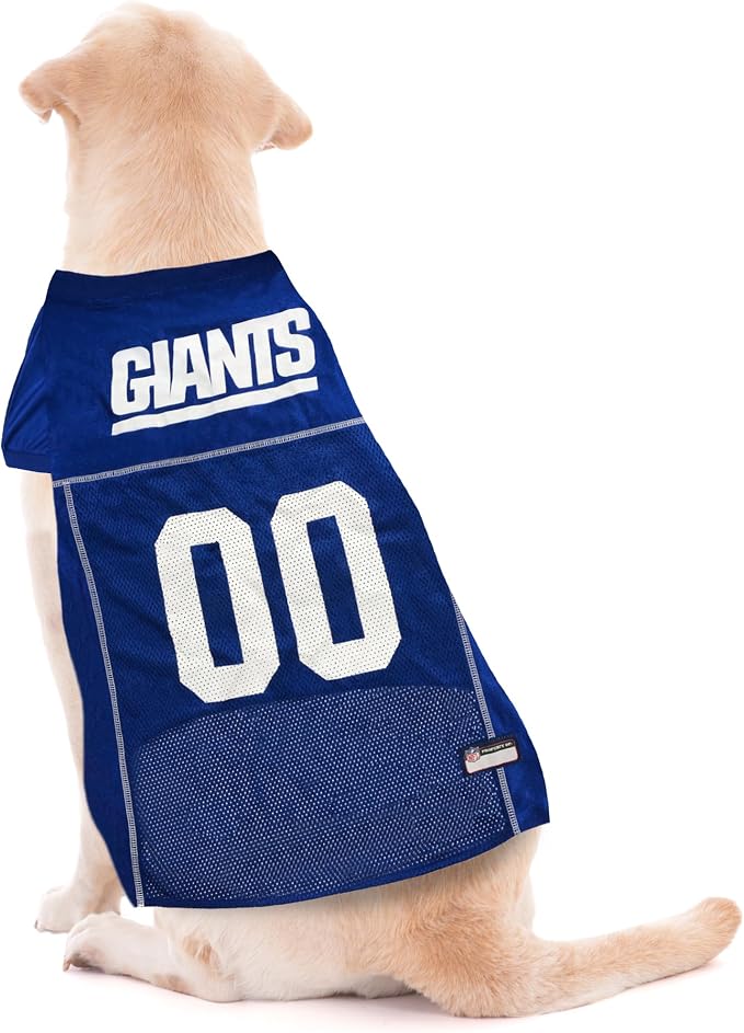 Pets First NFL New York Giants Dog Jersey, Size Large, Football Shirt Costume for Pet, Dog Sports T-Shirt, NFL Team Clothing for Cats, Licensed Pet Apparel Available in 7 Sizes and 32 Teams