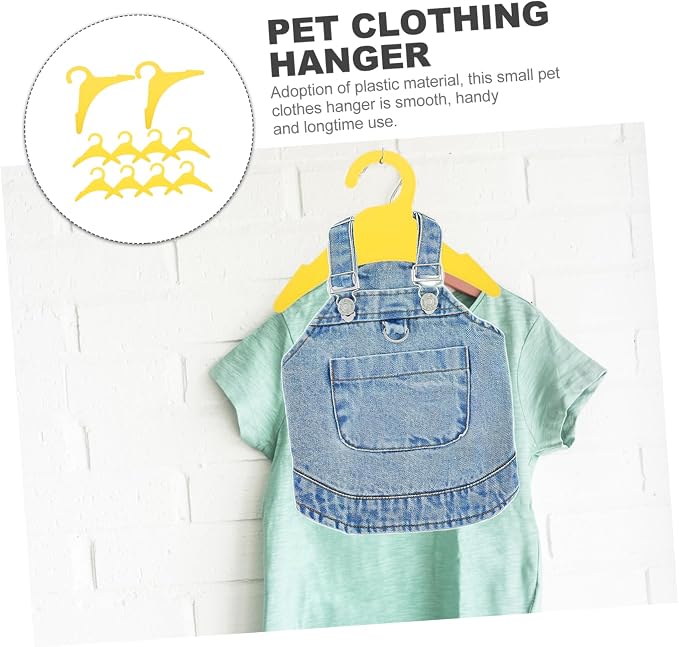 Toyvian 10pcs Dog and Cat Clothing Hangers Non-Skid Pet Clothes Rack for Easy Hanging of Pet Apparel Plastic Design