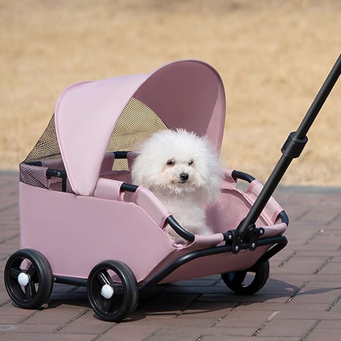 Portable Pet Carrier Frame for Small Pets Oxford Fabric Easy Storage Multi Use Small Strollers Portable Cats Compact Travel Cart Oxford Fabric Metal Frame Carrier