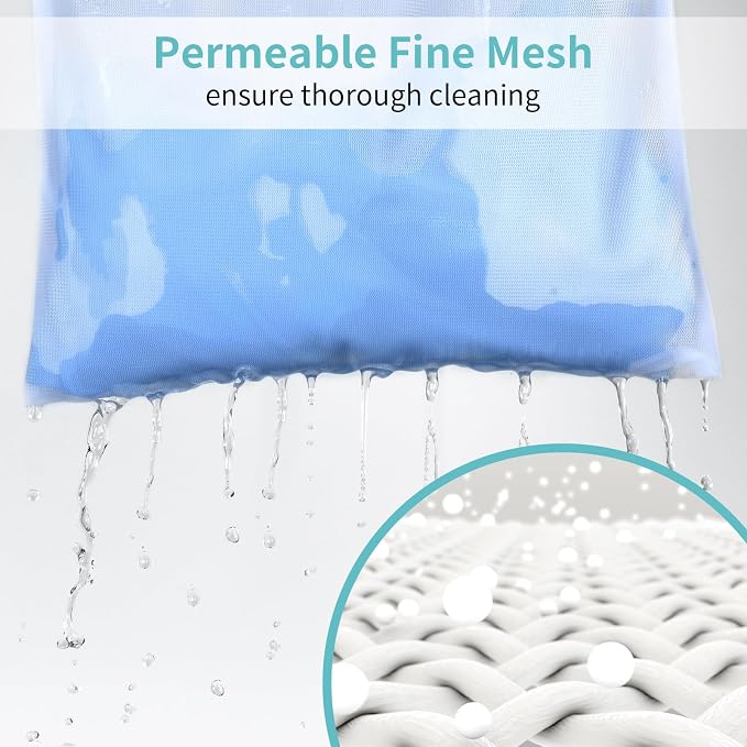 OTraki 12x16 Inch Mesh Laundry Bag 2 Pack Small Lingerie Sock Bag Washing Machine Soft Fine Mesh Zipper Laundry Bra Underwear Wash Bag for Home Travel Don't Drying, Melting 140-176℉ White | Washing Machine Soft Fine Mesh Zipper Laundry Bra Underwear Wa...