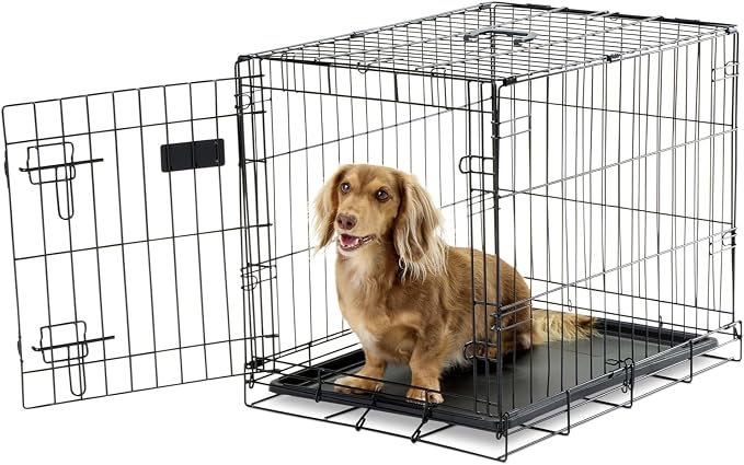 Carlson Pet Products SECURE AND FOLDABLE Single Door Metal Dog Crate, Small, 24.0"L x 18.0"W x 19.0"H