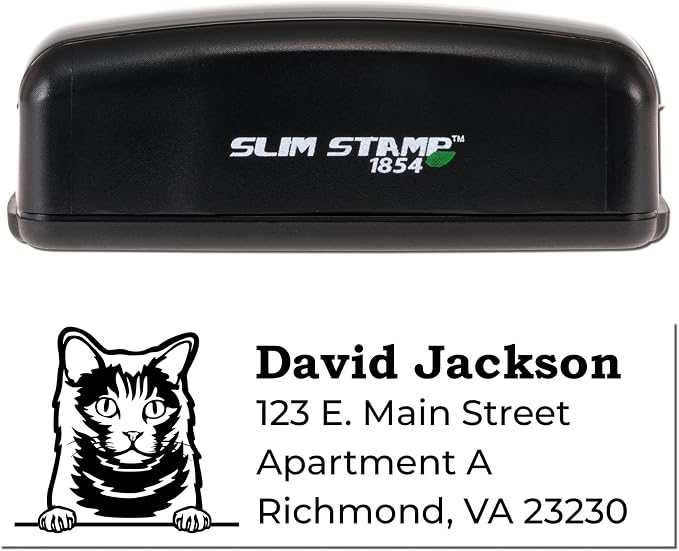 Personalized Chartreux Custom Return Stamper - 7/8 x 2-1/4 Address Stamps for Change of Address Notices - Unique Made to Order Stamper for Cat Lovers and Pet Owners