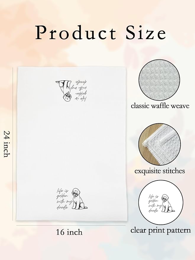 Goldendoodle Hand Towels for Bathroom - Golden Doodle Kitchen Dish Tea Towels, Goldendoodle Mom Gifts for Dog Lovers/Women, Dog Gifts for Mothers Day/Christmas-148