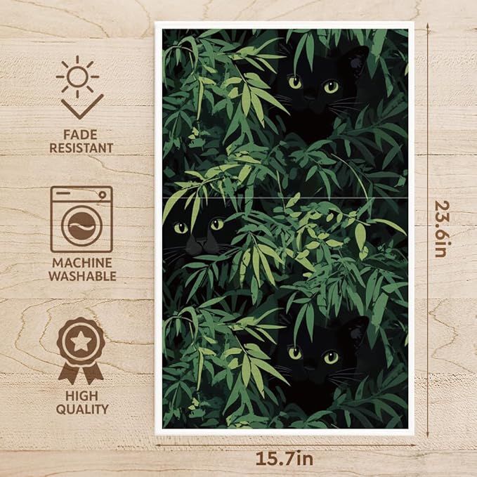 Funny Black Cats Kitchen Hand Towel Decor Cat Gifts for Women Cat Mom Lover Lady,Cats Themed Dish Towels Baking Cooking Drying Cloth Birthday Gifts for Her,Cute Hand Towel Bathroom Décor