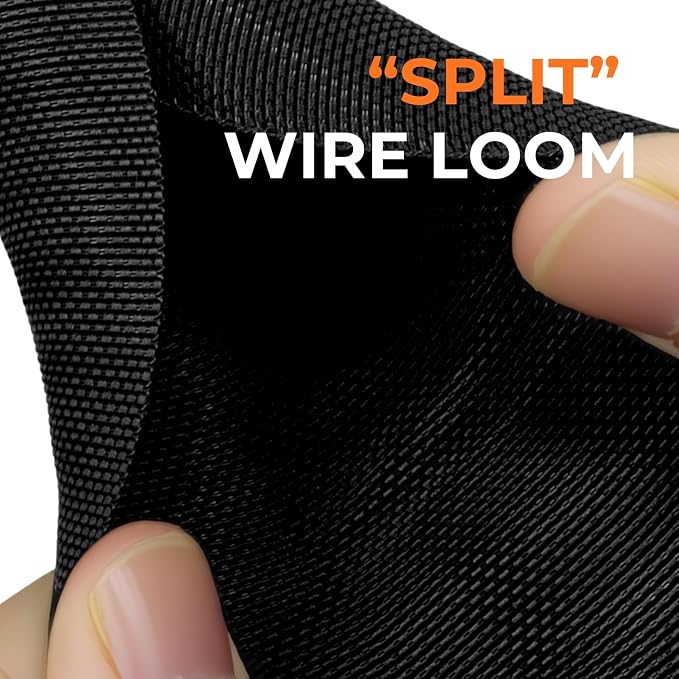 5/16 inch Split Braided Cable Management Sleeve for USB Cable Power Cord Audio Video Cable, Wire Loom Cord Protector from Cat Dog Chewing (Black, 10FT)