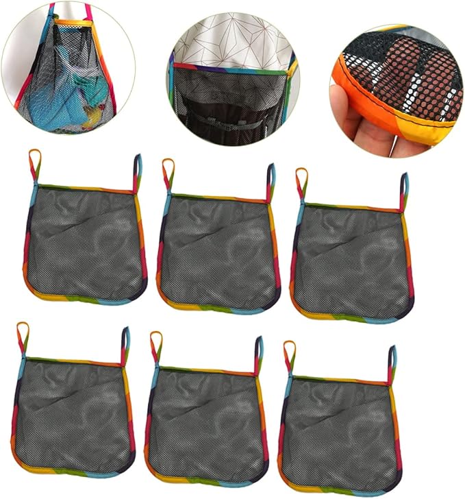 LIOOBO 6pcs Universal Baby Stroller Organizer Bag Detachable Storage Pockets Waterproof Hanging Storage for Diapers Toys and Baby Essentials Compatible Most Strollers