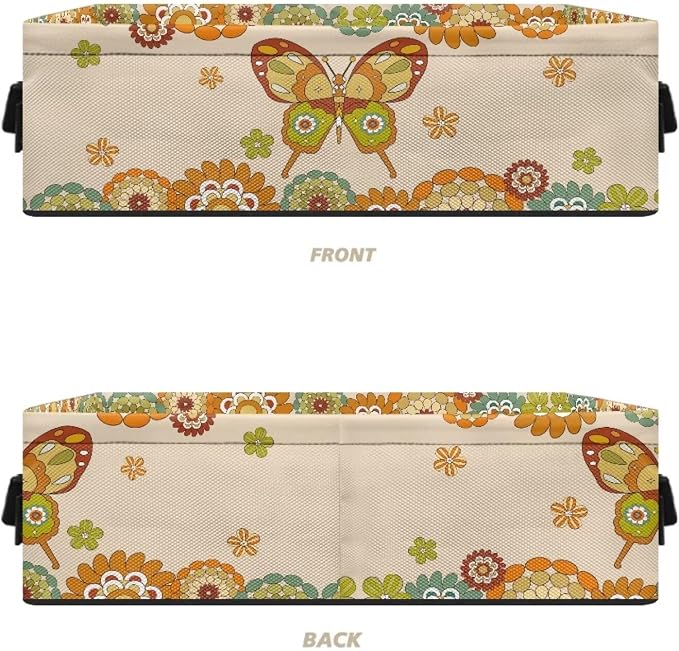 Butterfly Bohemian Toilet Paper Storage Basket for Back of Toilet, Decorative Bathroom Baskets Toilet Paper Baskets for Organizing Toilet Tank Baskets Tray Bathroom Accessories