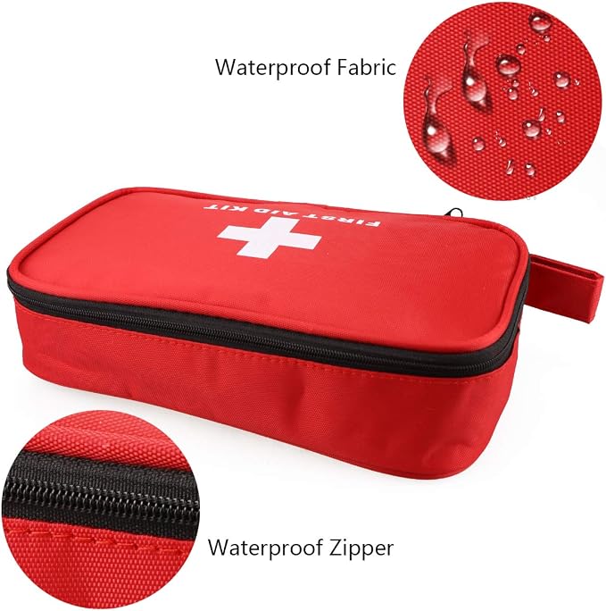 Compact First Aid Empty Pouch,Nylon Lightweight First Aid Bag for Emergency at Home, Office, Car, Outdoors, Boat, Camping, Hiking(Bag Only)