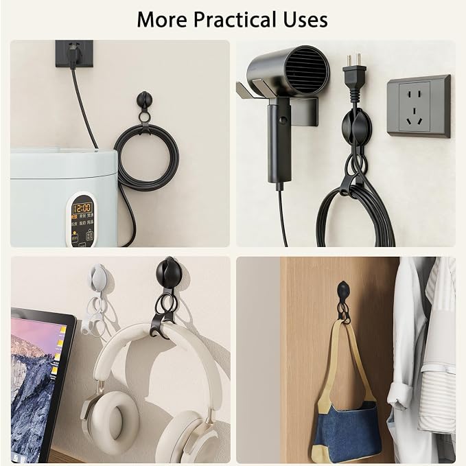 Cord Organizer for Appliances, 4PCS Appliance Cord Wrap Cable Organizer Cable Straps, Extension Cord Holder Wire Organizers for Cord Management (Black)