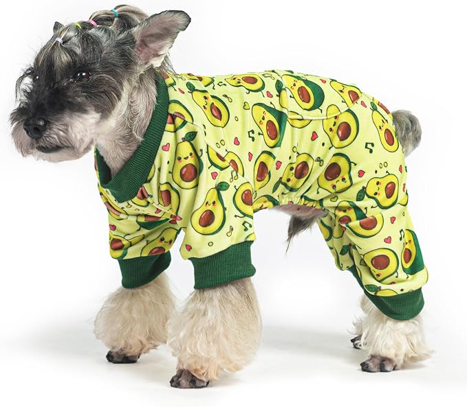 PUPTECK Soft Fleece Dog Pajamas for Small Medium Dogs, Dog Onesie Puppy Sweaters Clothes Jumpsuit Pjs, Cute Jammies Cat Coat Pet Costume Apparel, Green XXL