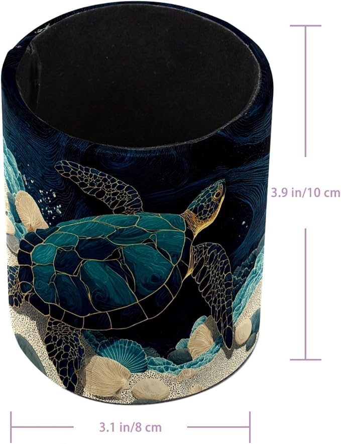 Sea Turtle Pen Holder, Pencil Cup Marker Brush Holder Desk Storage Case, Desktop Organizer for School Office Home Supplies