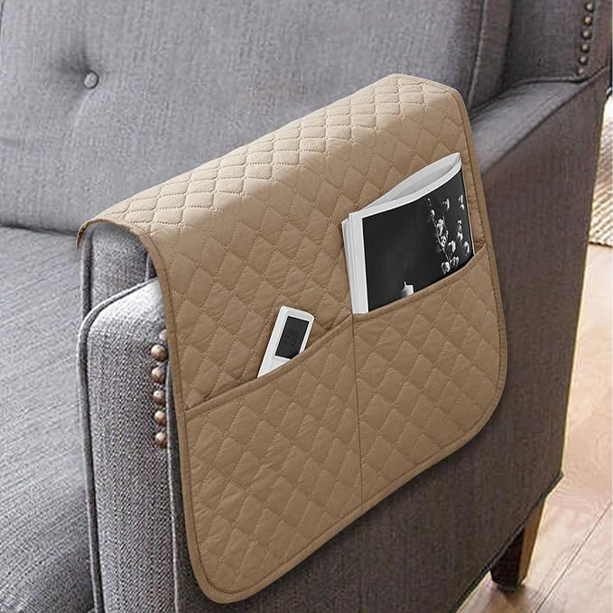 Recliner Side Pocket Storage Multifunctional, Comfortable, Anti-Slip, | Recliner Arm Protector for Books Tablet Phone TV Remote Cellphone Book Phones Pets Chocolate Remote Control Snack