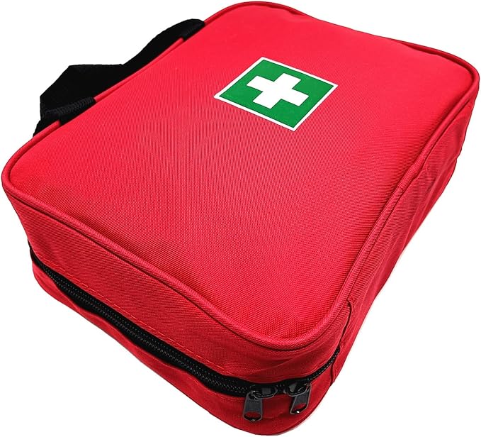 Red First Aid Bag Empty Travel Rescue Pouch First Responder Storage Medicine Emergency Bag for Car Home Office Kitchen Sports Outdoors (Red)