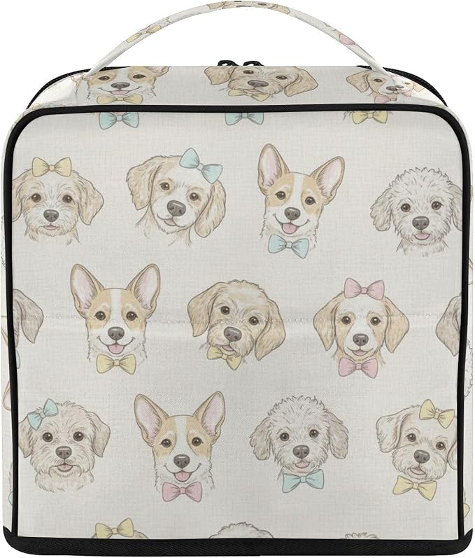 Pets Dogs Travel Makeup Bag Large Cosmetic Pouch Organizer | Toiletry Bag with Adjustable Dividers, Padded Protection, Luggage Strap, Multiple Pockets for Women Travel Essentials