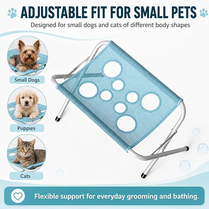 Pawspa Bath Hammock,Dog Bathing Hammock Stand for Tub, Pink