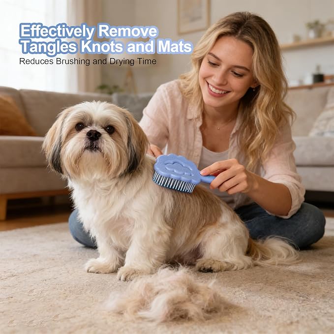Cloud Shape Small Dog Grooming Brush - Ideal Puppy Hair Brushes for Maltese and Small Breeds- Perfect for Shih Tzus, Yorkies, and Maltipoos - (Blue)