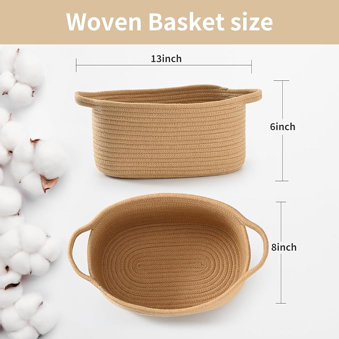 Happyiren Cute Woven Gift Basket with Handle – Brown Storage Basket Empty, Gift Baskets for Valentines Day Birthday Baby Shower Raffle Burr, Decorative Organizer ontainer for Office, Home