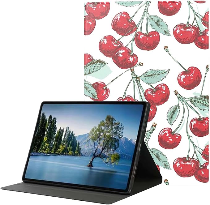 for Samsung Galaxy Tab S6 10.5" Tablet Case(Model SM-T860/T865/T867) 2019 Release,Premium Leather Folio Stand Auto Wake/Sleep,Multiple Viewing Stand,Red Cherry