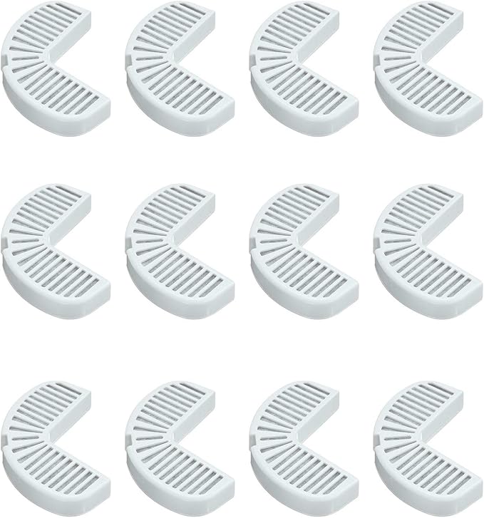 Pioneer Pet Replacement Filters for Ceramic & Stainless Steel Fountains, Raindrop Filters (12 Filters)
