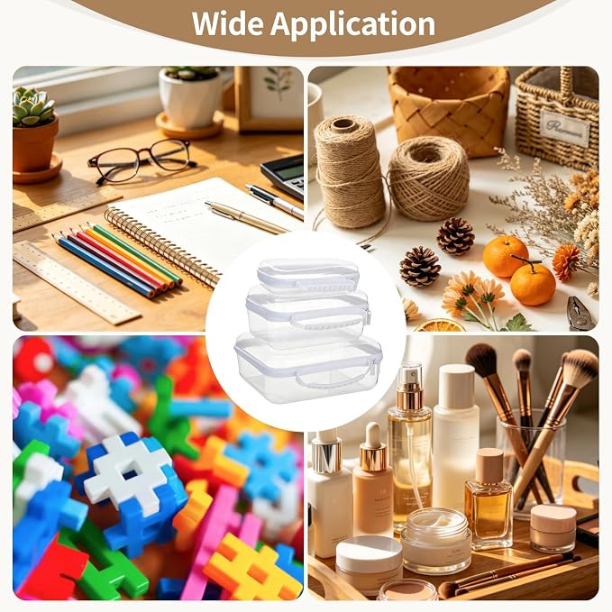 3 PCS Clear Hard Shell Zipper Cases for Makeup and Toiletry Travel, Transparent Plastic Storage Boxes, Portable Waterproof PET Organizer Bins, Clear Cosmetic Storage Case Set with Handle