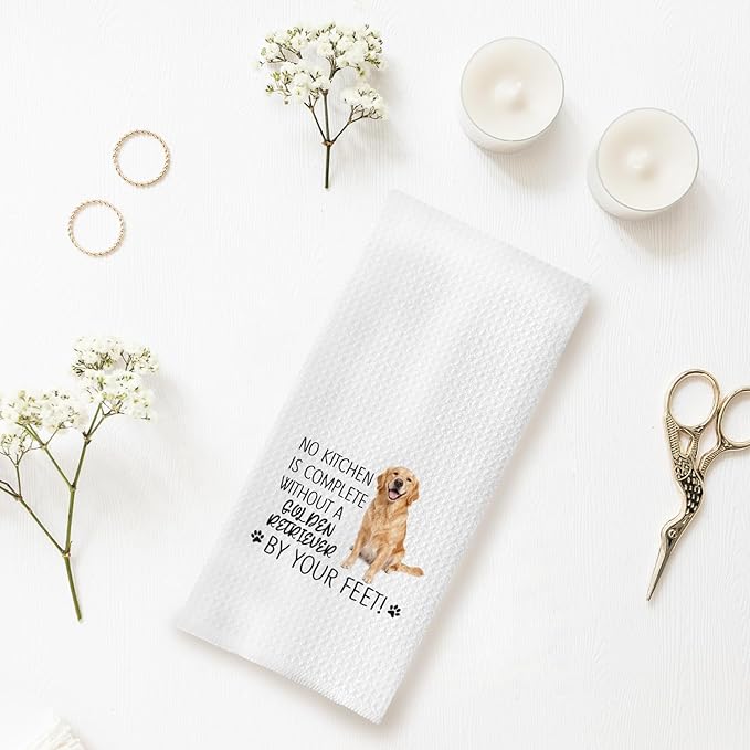 Golden Retriever Kitchen Towels Decor - Golden Retriever Gifts for Dog Lovers Women, No Kitchen is Complete Without These 16x24 Hand & Dish Towels
