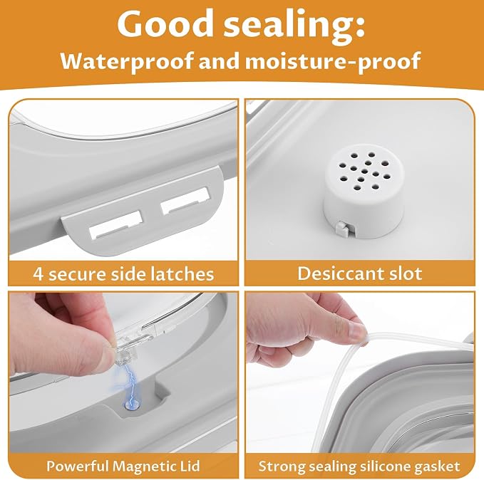 Cat Litter Storage Bin Container with Airtight Lids, Portable Cat Litter Storage Container with Wheels, Kitchen Cereal Rice Leakproof Sealable