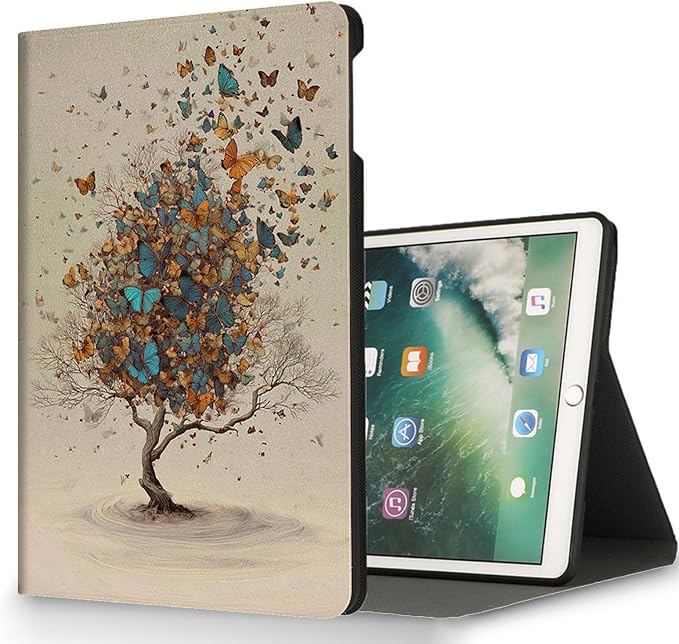 for Microsoft Surface Pro X/Pro X Plus-13 2019/2020/2021/2024 Tablet Case,Auto Wake/Sleep,Adjustable Stand Protective Cover - Butterfly Tree Art
