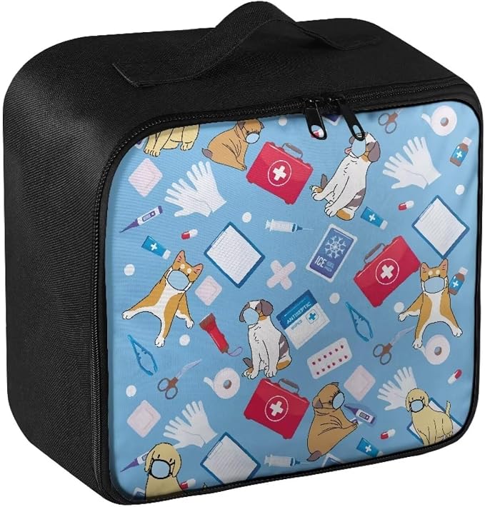 First Aid Bag Empty Pet Dog Medical Bag Empty Medium Travel First Aid Pouch Cute Patterns Medical Equipment Bag Portable Medicine Organizer Storage Bag for School Traveling