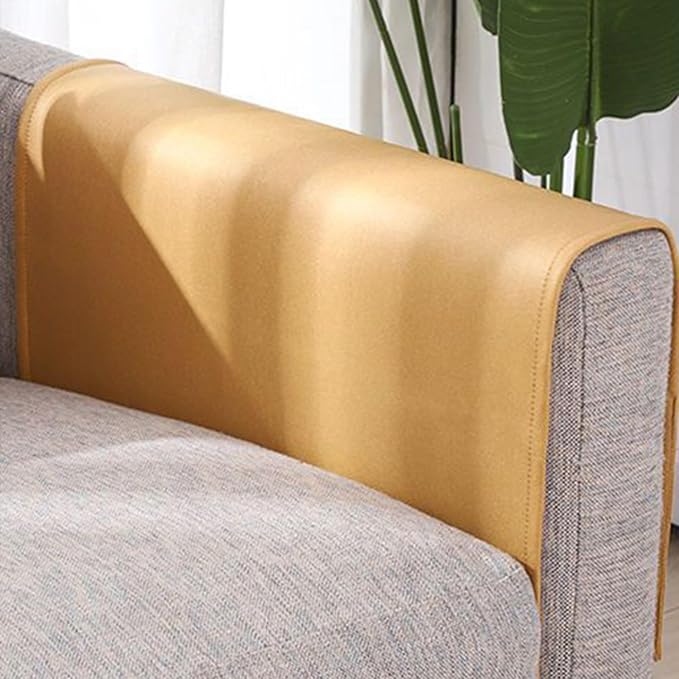 Sofa Armrest Cover with Pockets Set of 2 Furniture Protector Slip Technical Fabric Non Slip Recliner Organizer Remote Holder Caddy Accessories for Living Room Bedroom Kitchen Home 24*43.3 Inch Yellow