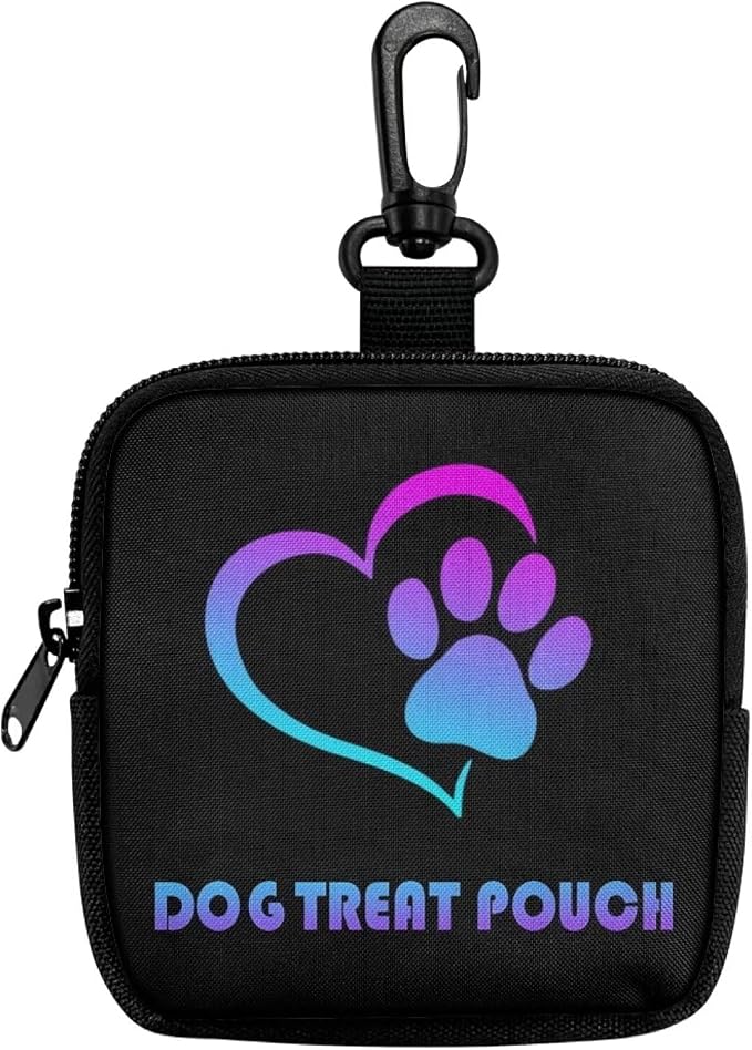 Dog Treat Pouch for Pet Walking and Training with Carabiner Zipper Design Small Dog Training Treat Bag Pack Holder for Puppy Snack Dispenser