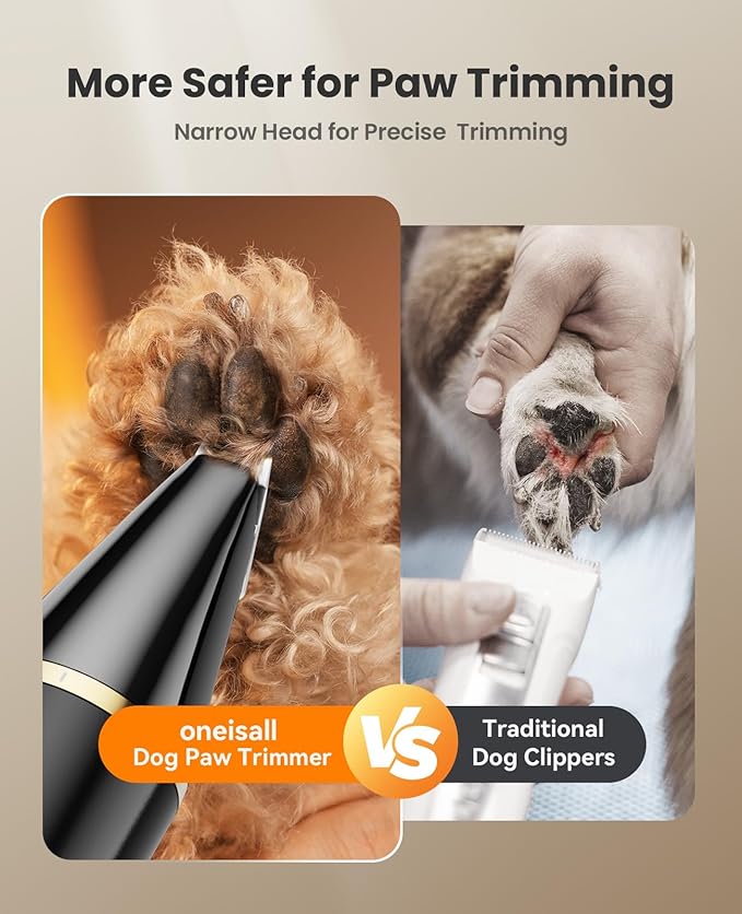 oneisall 2 Speed Cat Clippers with Double Blades, Rechargeable Cordless Small Cat Paw Trimmer, Low Noise for Trimming Dog's Hair Around Paws, Eyes, Ears, Face, Rump (Black)