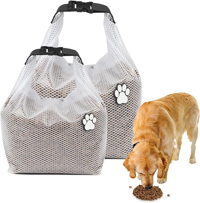 Dog Food Travel Bag 2Pack,Pet Travel Food Storage Container, Leakproof, Pet Safe,Foldable, for Maximum Freshness, for RV Road Trips, Camping, Longterm Dog Boarding Gear Accessories/white