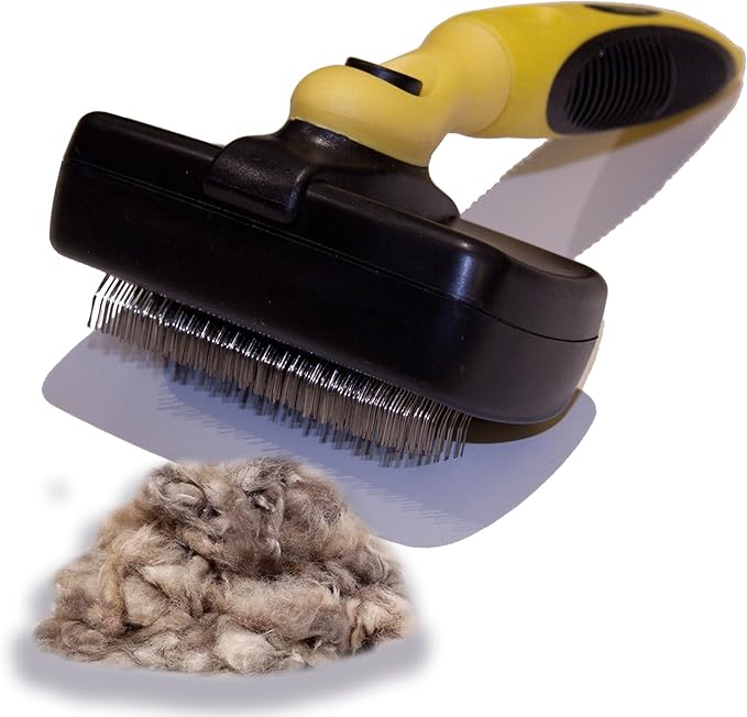 Pet Republique Retractable Slicker Brush - for Dogs, Cats, Rabbits, Any Long Haired Breed Pets – Reduce Shedding - Self Cleaning Design