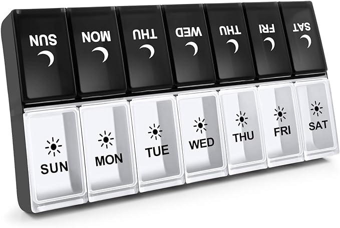 7 Day Pill Organizer 2 Times a Day, Large Weekly AM PM Pill Box, Day Night Medicine Organizer, Pill Case Twice A Day, Pill Container