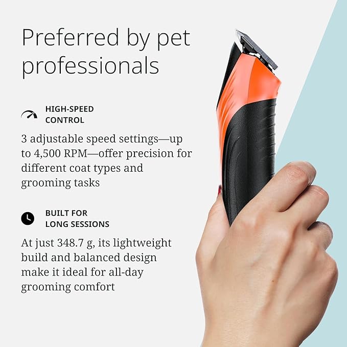 Wahl Pro Animal KM Velocity Corded Clipper - Dog, Cat & Horse Clippers - Premium Pet Grooming Essentials - with Detachable Blades - No-Slip Grip