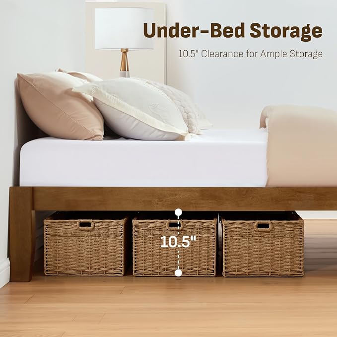 Softa Mikor King Japanese Joinery Bed Frame, Solid Rubberwood, 1500 Lbs Heavy Duty Slats Support, SGS Certified, 15Min No-Tool Setup, Under-Bed Storage, No Box Spring Needed, Noise-Free
