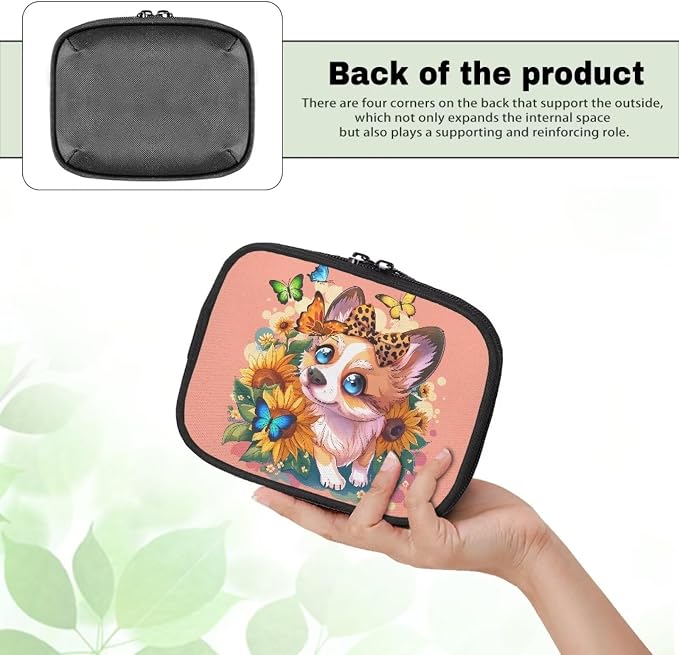 Dog First Aid Kit Travel Small Emergency Kit Cute Corgi Empty First Aid Bag Pet First Aid Pouch with Zipper Portable Medicine Medical Bag